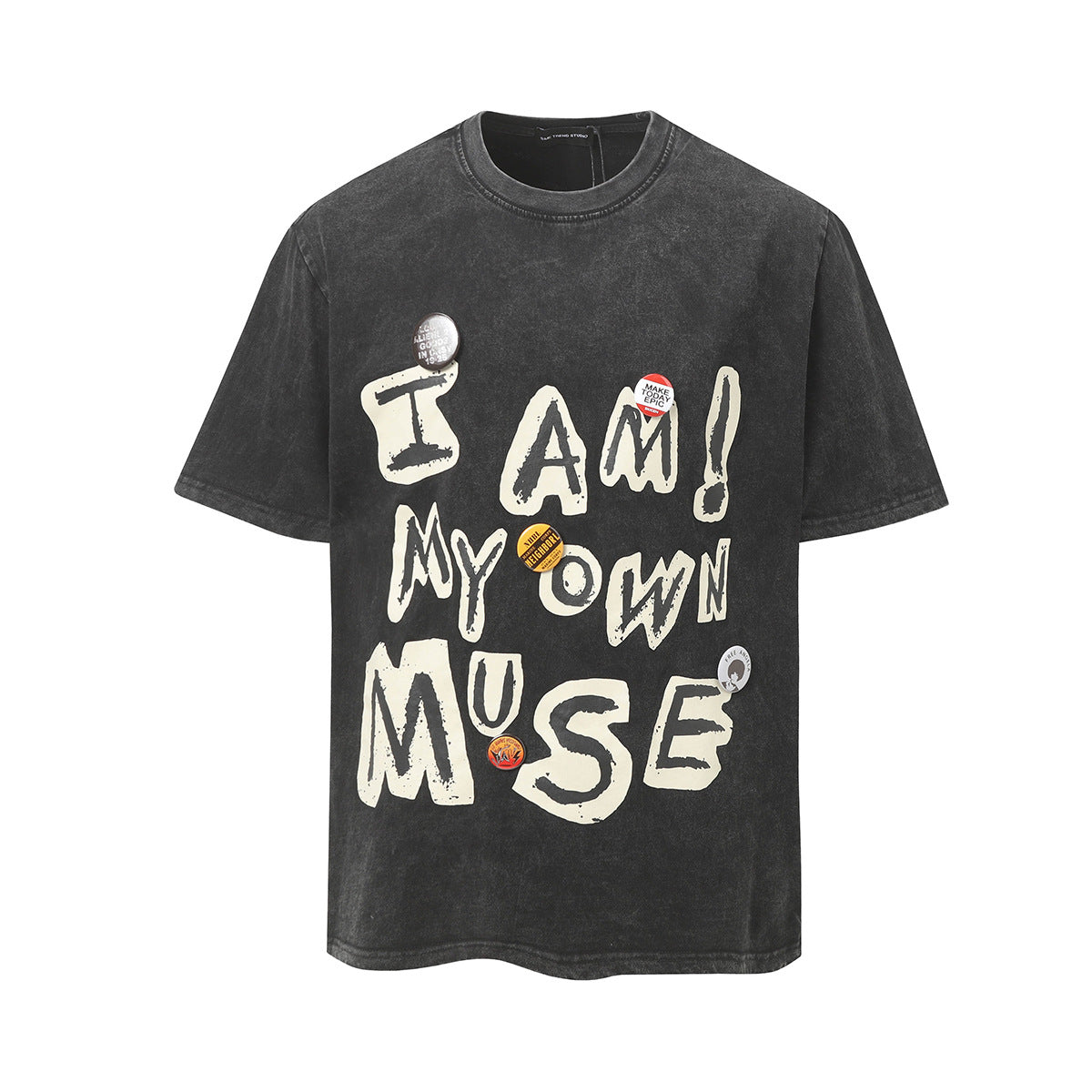 Vestimenta De Los 90 Summer Washed Old T-Shirt Loose Vintage Graffiti T-Shirt