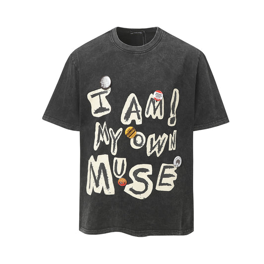 Vestimenta De Los 90 Summer Washed Old T-Shirt Loose Vintage Graffiti T-Shirt