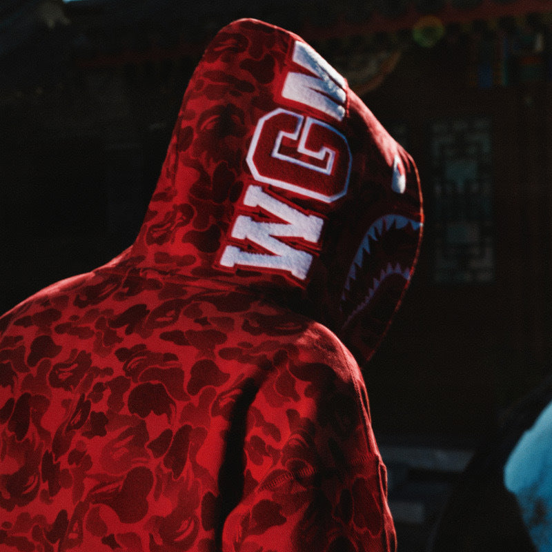 Ape Hoodie Anniversary Full Zip Hoodie Camo Shark Hooded Sweater Jacket