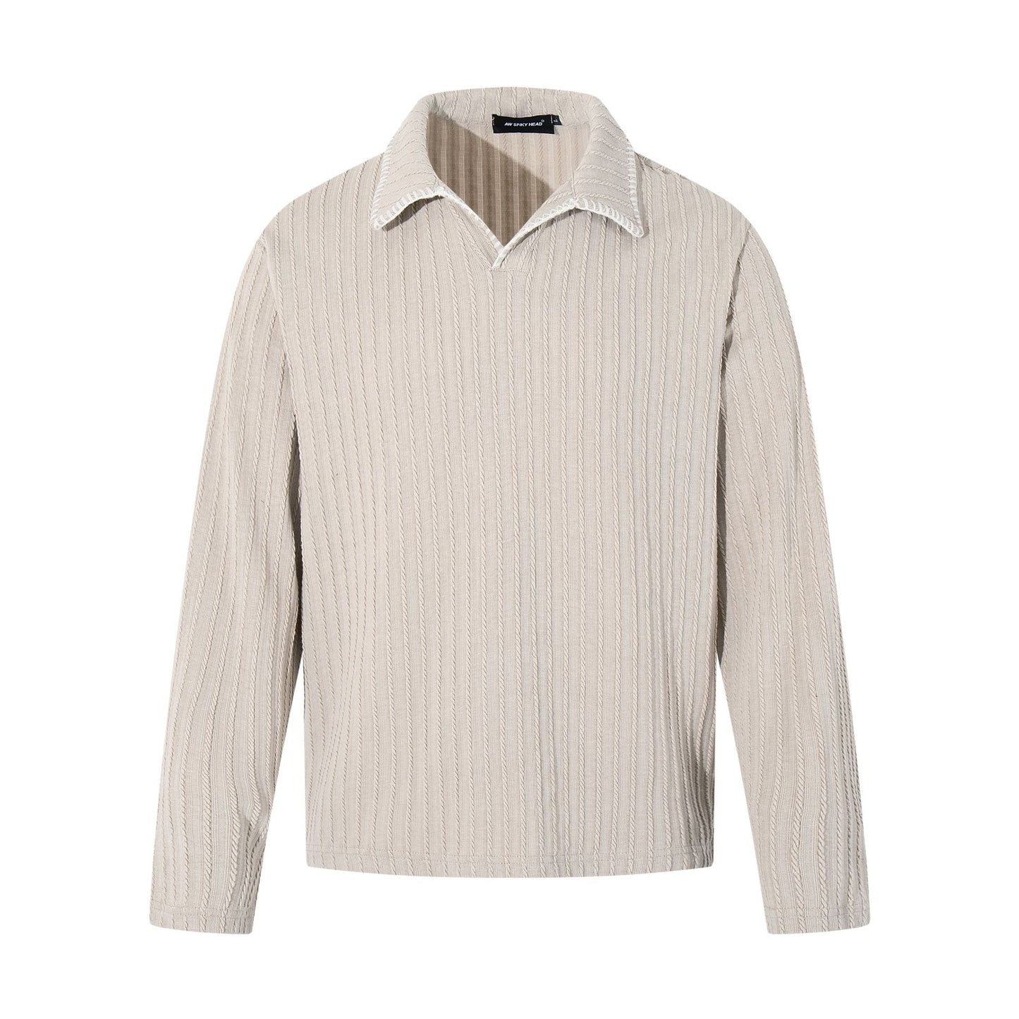 Unisex long-sleeved shirt autumstripes jacquard polo shirt