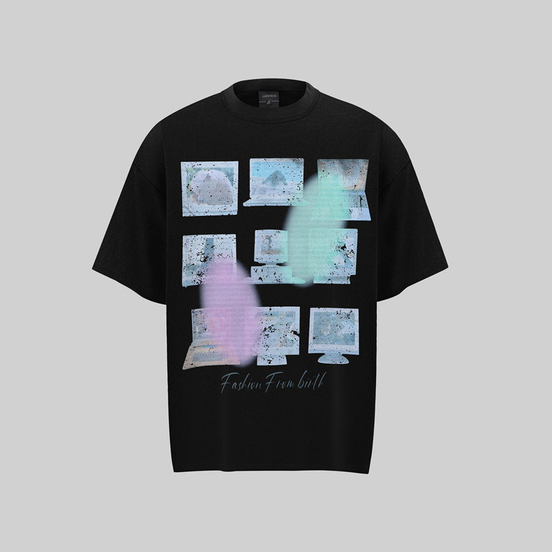 Camisas Retros Washed Old Short Sleeve T-Shirt