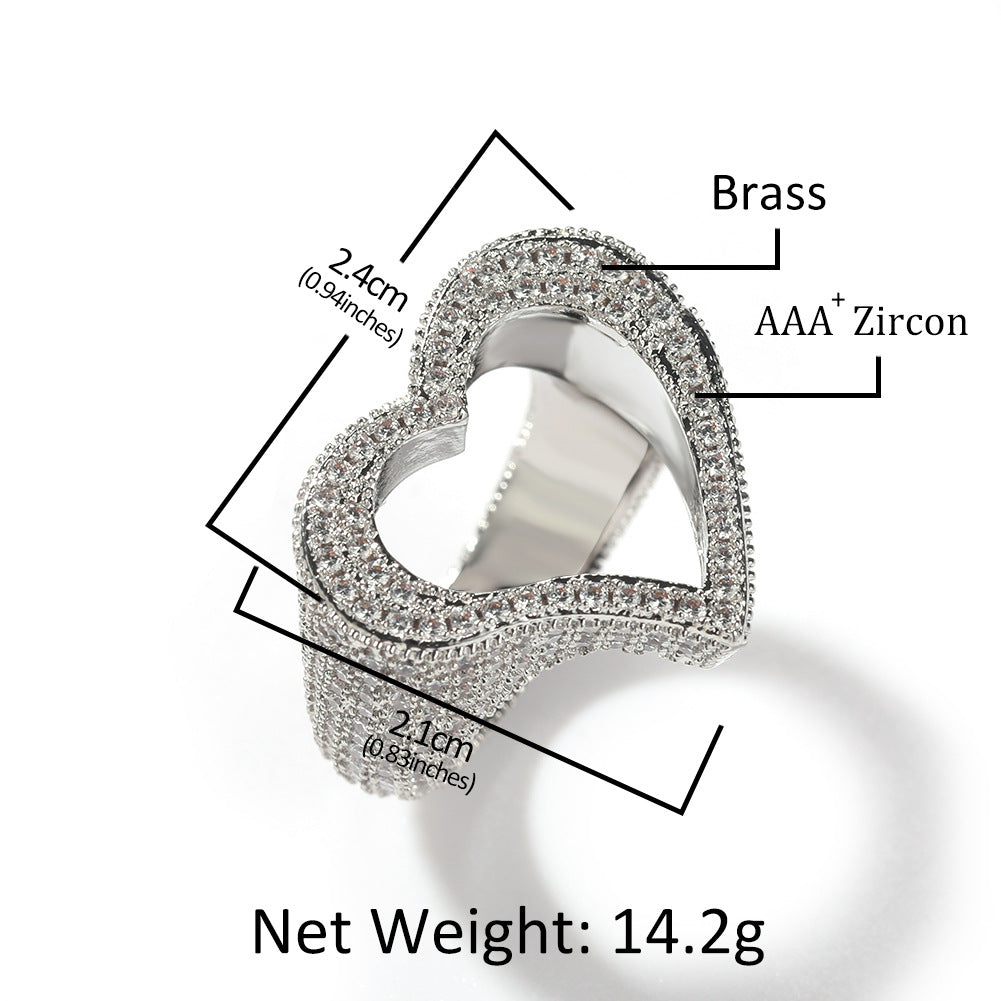 Rings Hollow Love Zircon Ring ins St. Valentine's