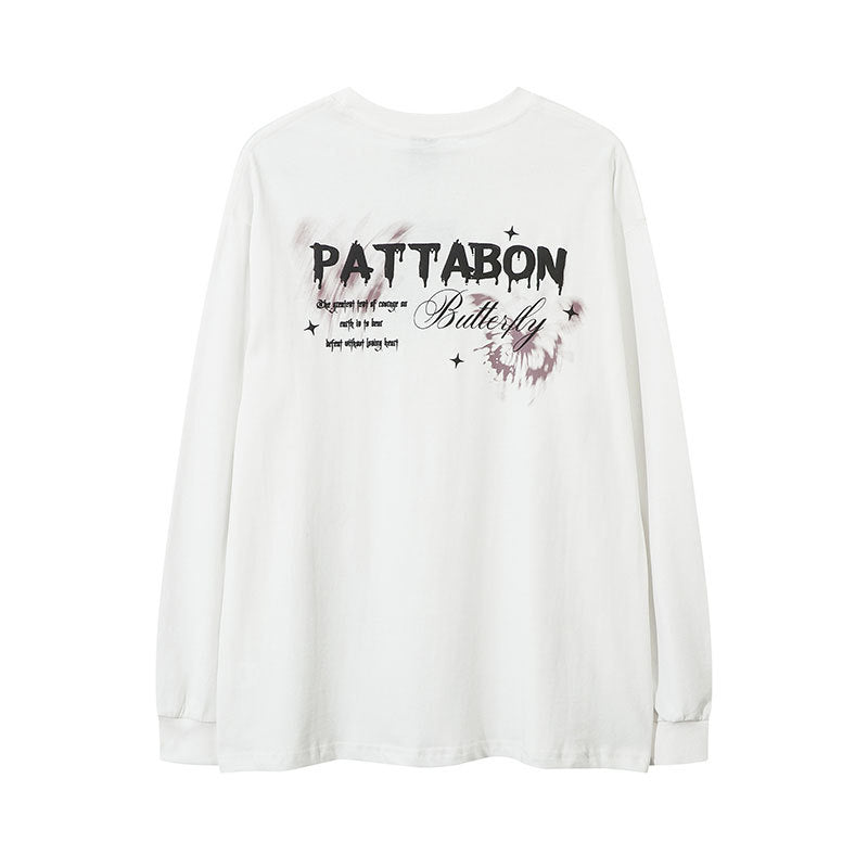 Marcas De Streetwear Butterfly Print Long Sleeve T-Shirt