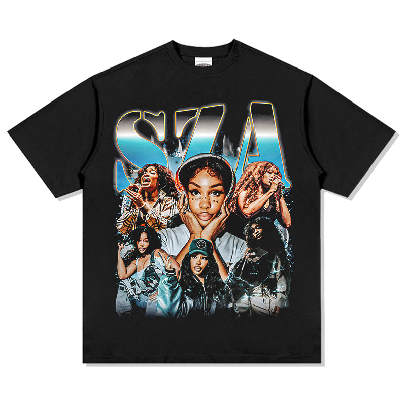 New york hip hop shop vintage hip hop sza print short sleeve t-shirt