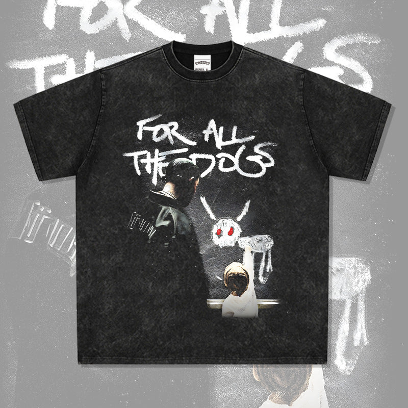 New york hip hop shop hip hop DRAKE print short sleeve t-shirt Vintage