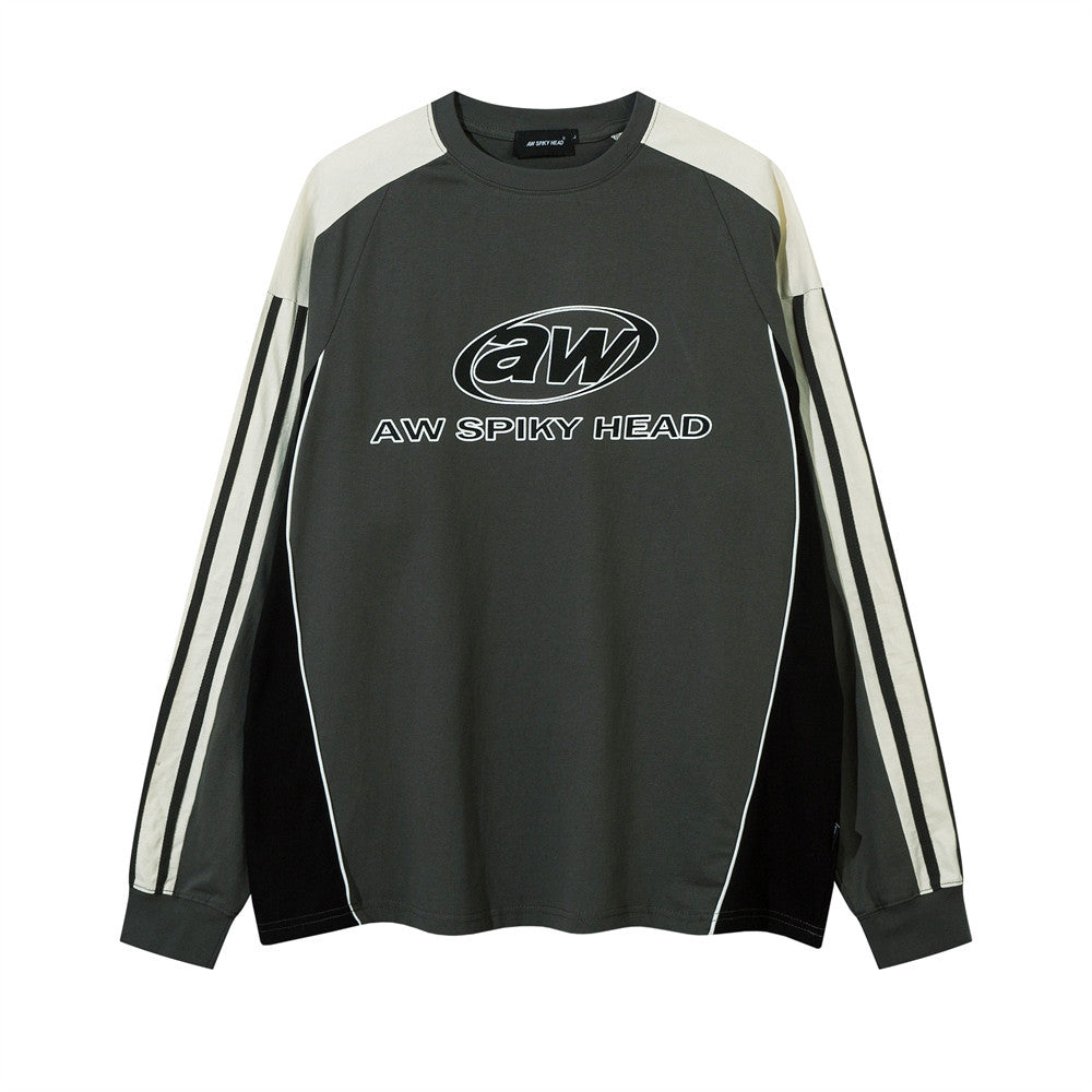 Racing oversized t shirt locomotive racing suit long sleeve t-shirt spring and autumn