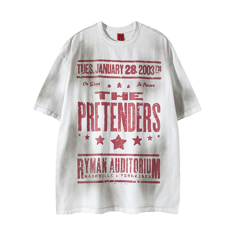 New York Hip Hop Style Alphabet Print Short Sleeve T-Shirt Summer Loose Casual Top