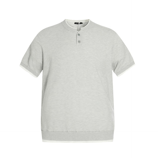 Casual Street Wear Vintage Grey Knitted T-Shirt Short Sleeve Cleanfit Half Sleeve