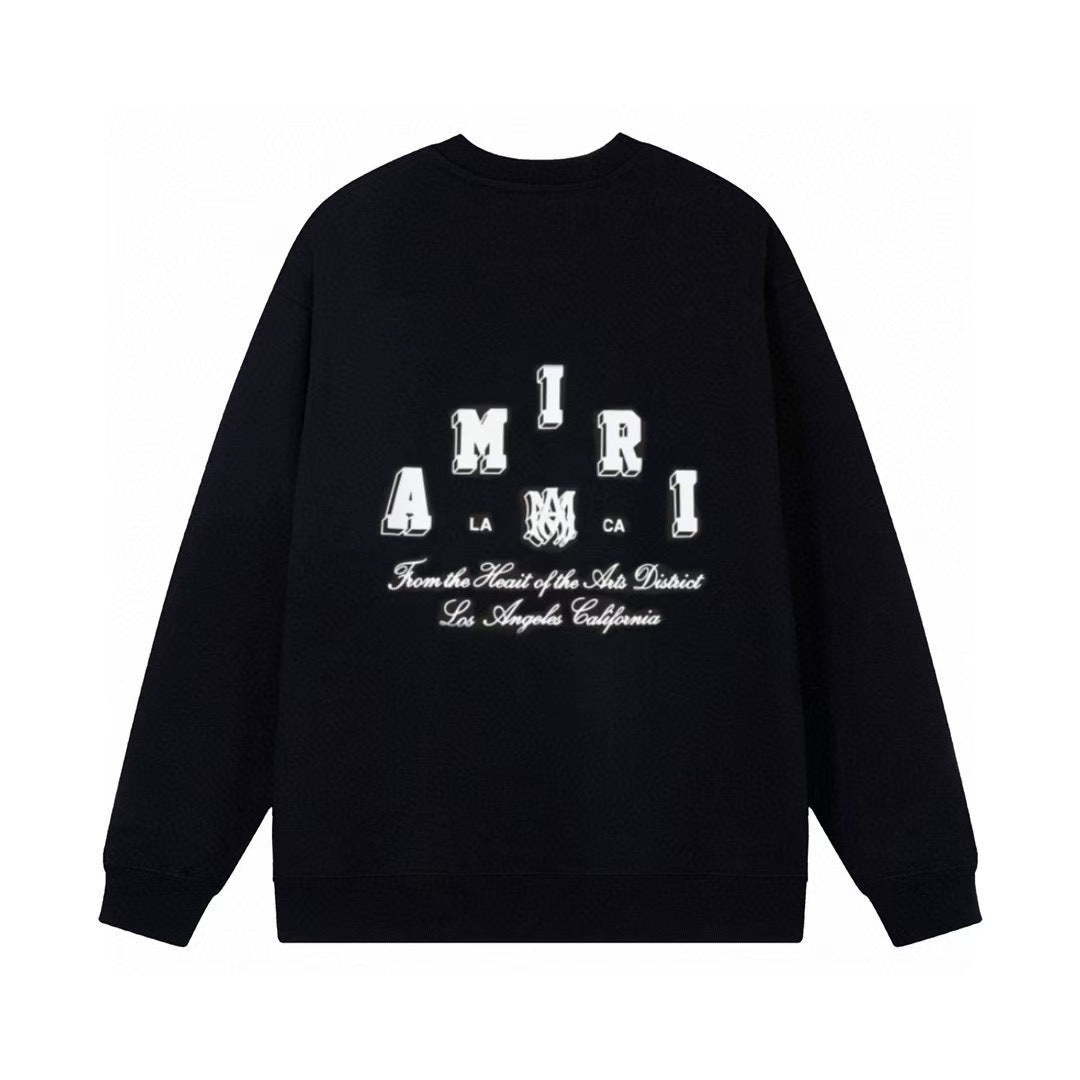 Amiri Sweatshirt Autumn and winter AMI front and rear LOGO letter pattern sweater men and women