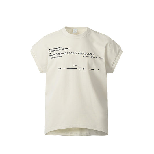 Marcas De Streetwear Two-Letter Print Short Sleeve T-Shirt