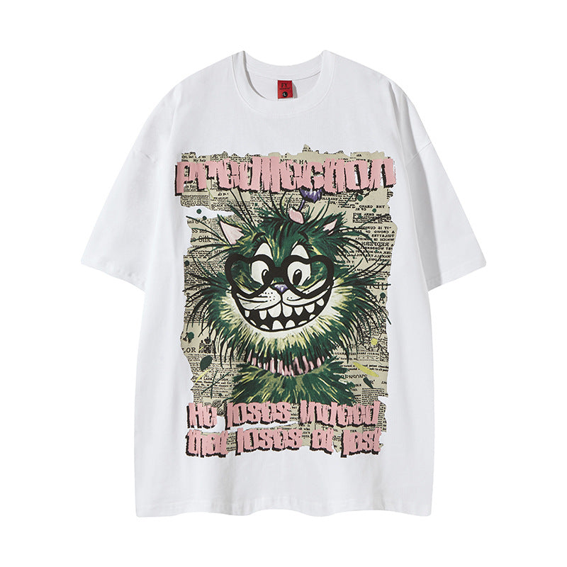 Nostalgia T Shirts Letter Short Sleeve Printed T-Shirt Loose Top