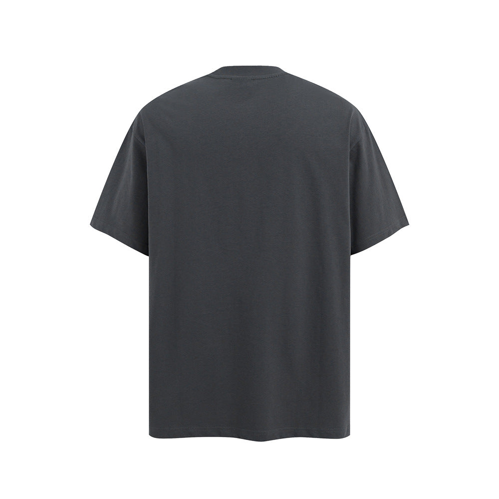Nostalgia T Shirts Vintage Washed Alphabet T-Shirt Loose Crew Neck Top