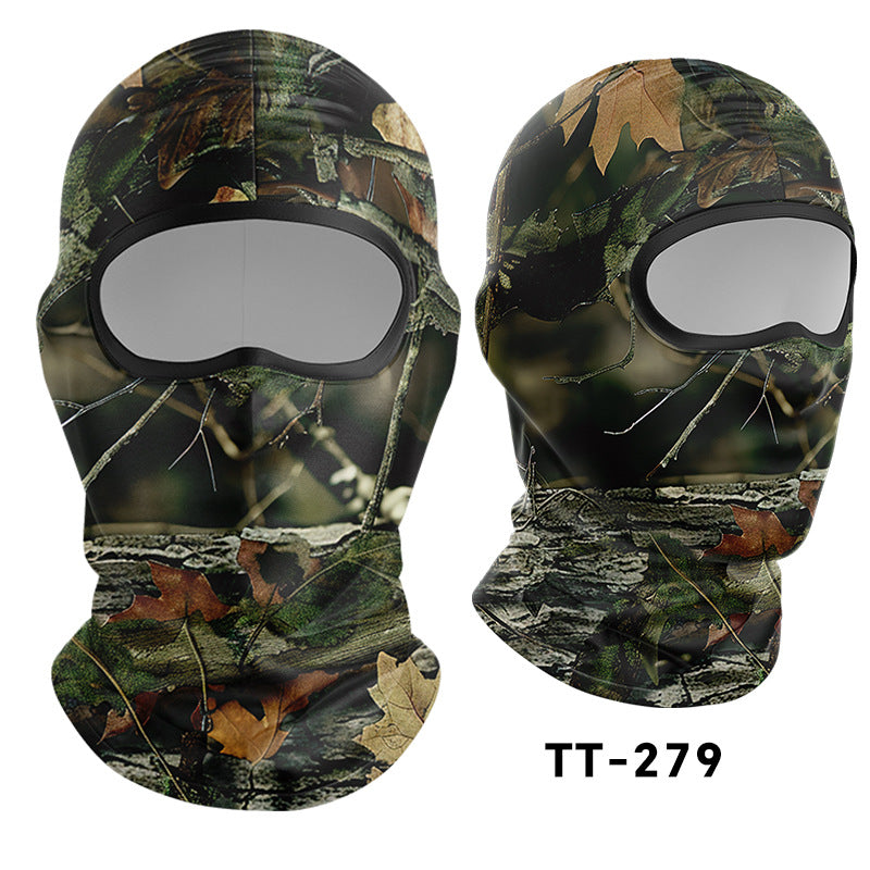 Cycling Windproof Hood Bionic Camouflage Printed Ice Silk Sunscreen Mask