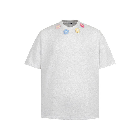 Vintage Usa Shirt Vintage Embroidered Floral Necklace Short Sleeve T-Shirt