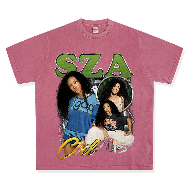 New york hip hop shop vintage sza print short sleeve t-shirt