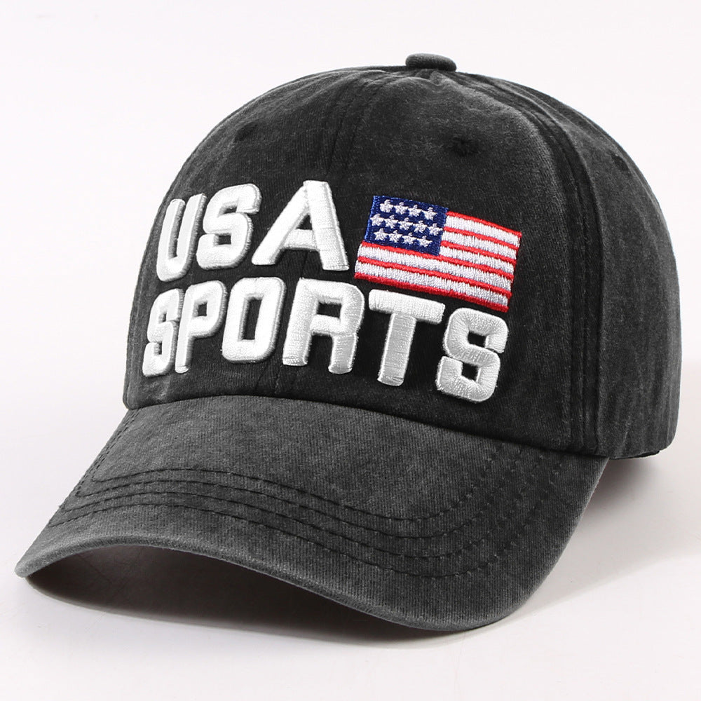 Vintage Usa Cap Embroidered Alphabet Cap