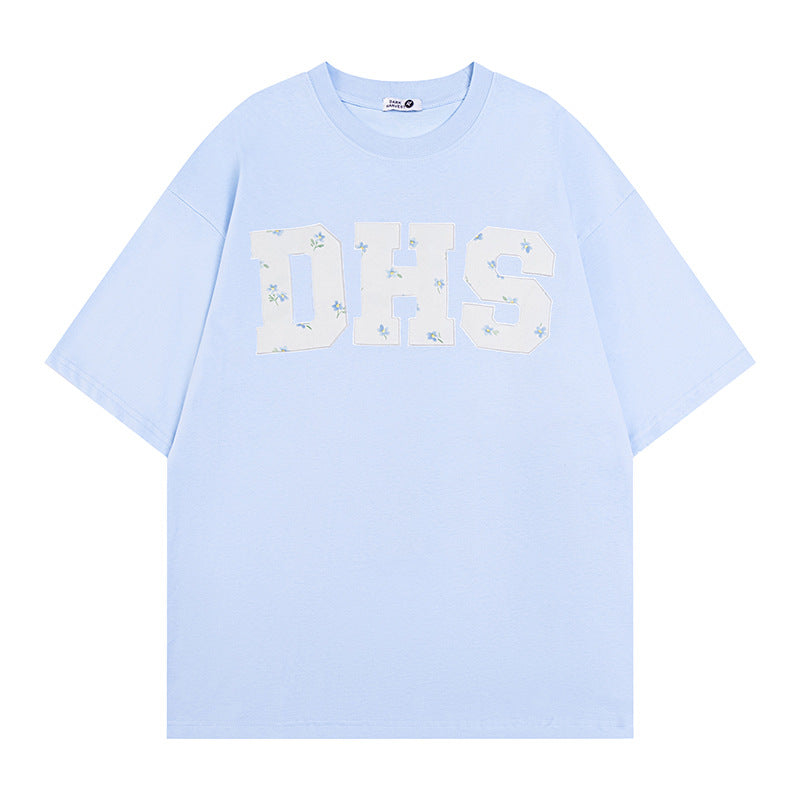 Vintage Tišö Rt Alphabet Short Sleeve T-Shirt Summer Loose