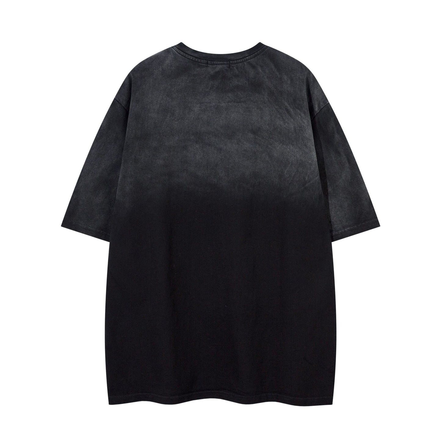 Hip Hop Clothing Summer Vintage Embroidery Washed Short Sleeve T-Shirt