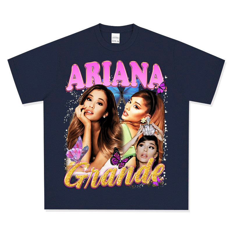 Streetwear masculino Ariana Grande print T-shirt