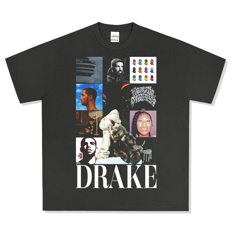 New york hip hop shop vintage hip hop DRAKE Drake SSS4U print short sleeve t-shirt