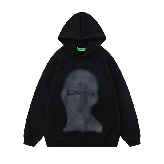 Streetwear Hoodie Vintage Abstract Character Print Hooded Sweater