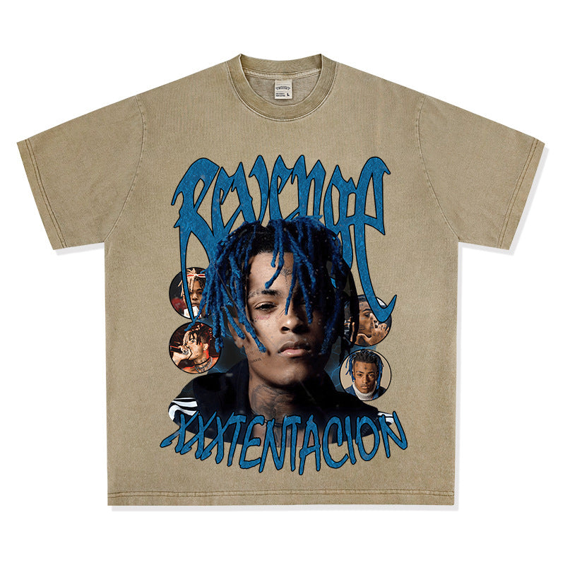 New york hip hop shop XXX Tentacion vintage vintage hip hop rap print short sleeve t-shirt