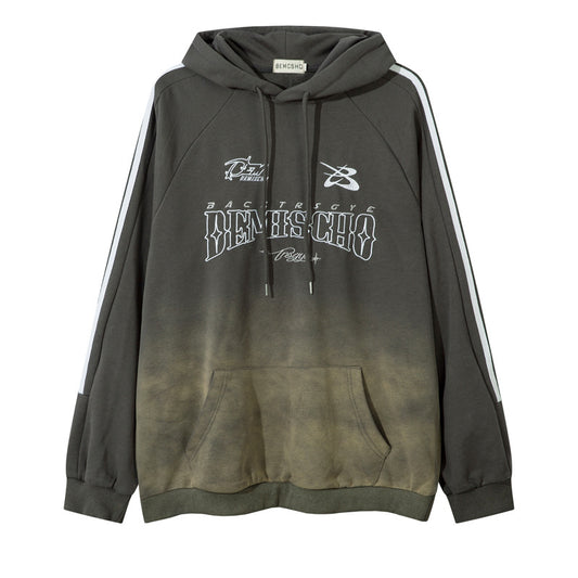 Streetwear Hoodie Vintage do gradual change hooded sweater embroidered hoodie