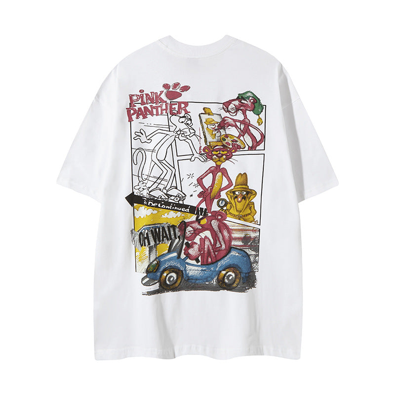 New York Hip Hop Style Casual Vintage Alphabet Print Crew Neck Short Sleeve T-Shirt 5 Summer Loose