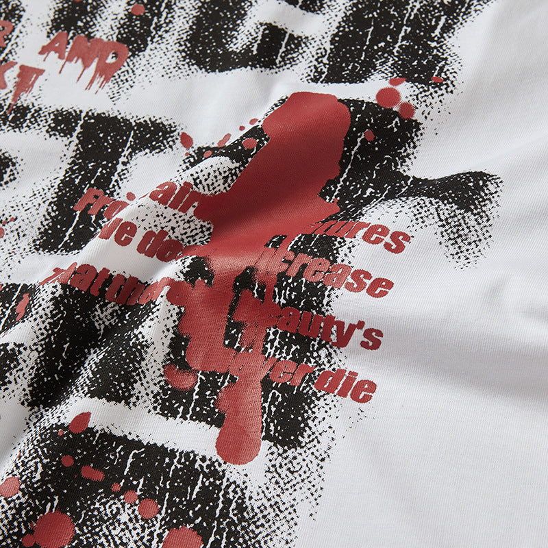 Nyc 1990 Shirt Retro Hip Hop Alphabet Short Sleeve T-Shirt