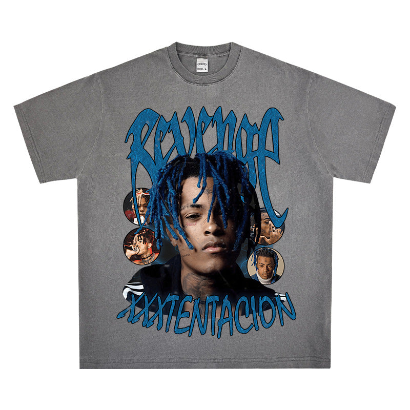 New york hip hop shop XXX Tentacion vintage vintage hip hop rap print short sleeve t-shirt