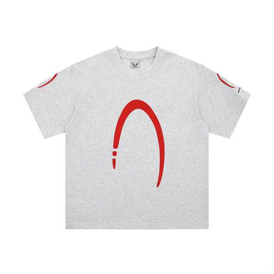 Camisas Retros Alphabet Print Short Sleeve T-Shirt