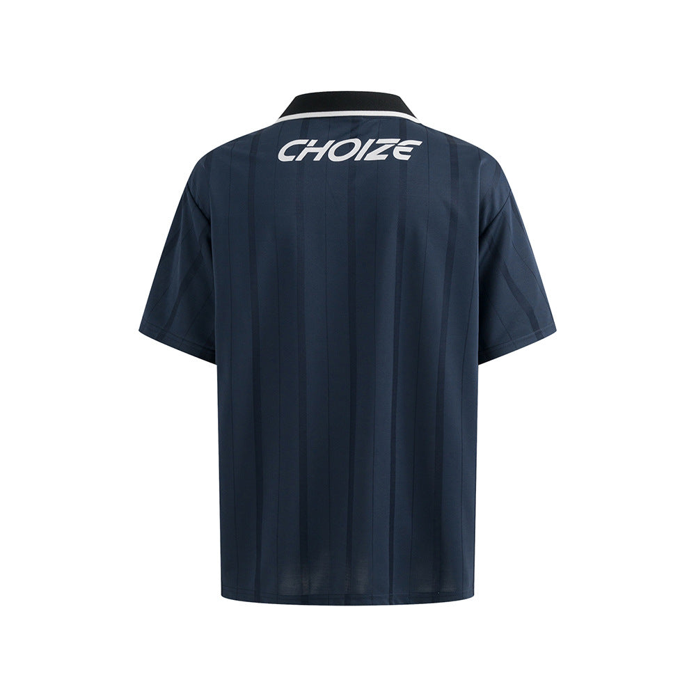 Nostalgia T Shirts Vintage Loose Polo Shirt Quick-Drying Lapel Short Sleeve T-Shirt