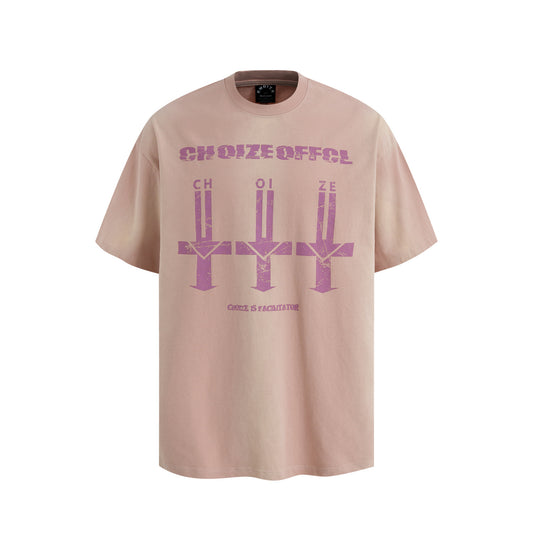 Hustle vintage summer wash t-shirt short sleeve