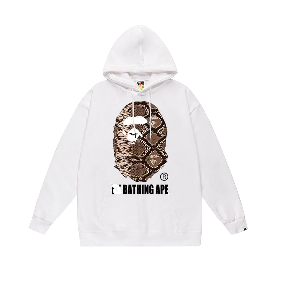 Ape Hoodie Autumn/Winter Letter Print Loose Hoodie Pullover Ape Sweater