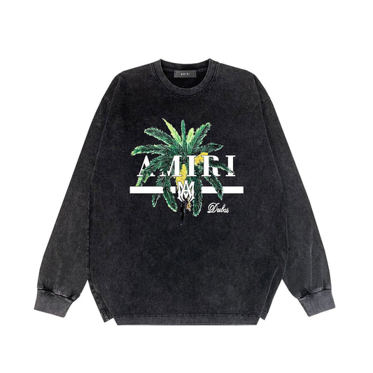 Amiri Long Sleeve Shirt Vintage T Shirt Washed and Worn Vintage Long Sleeve T-shirt