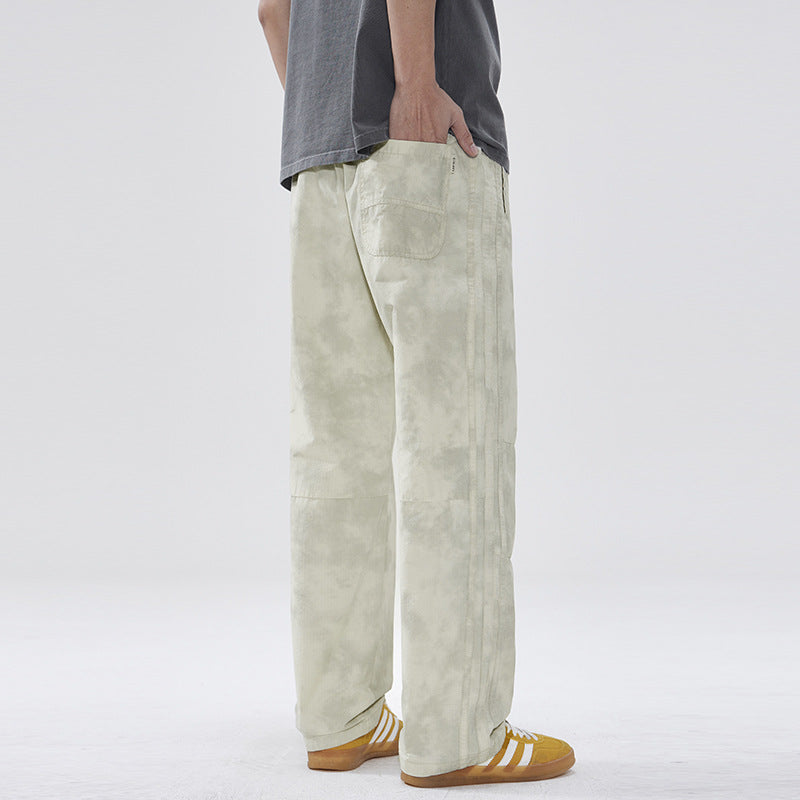 Men Casual Pants Spring Vintage Loose Straight Pants