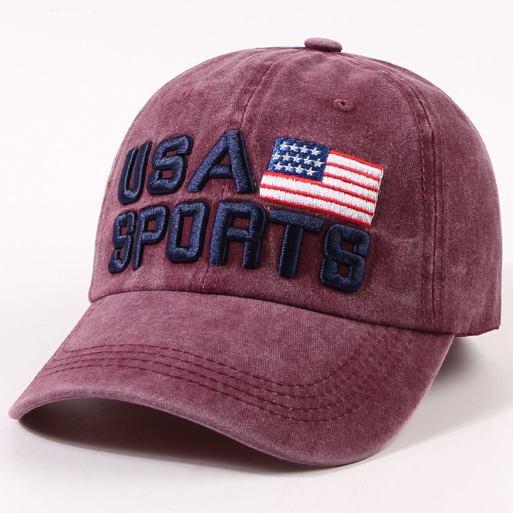 Vintage Usa Cap Embroidered Alphabet Cap