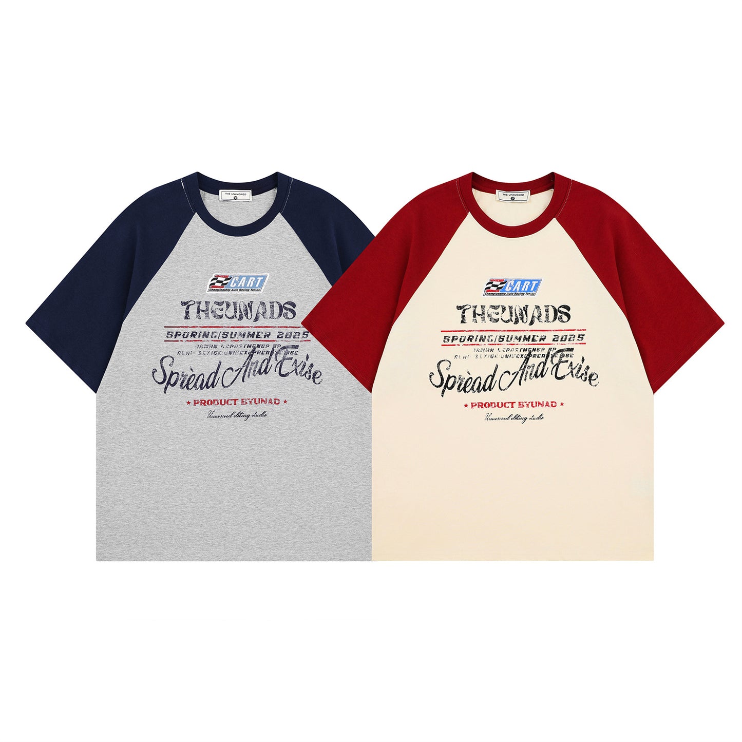 USA Vintage T-Shirt Contrast Letter Printing Pure Cotton Men's and Women's Summer Loose