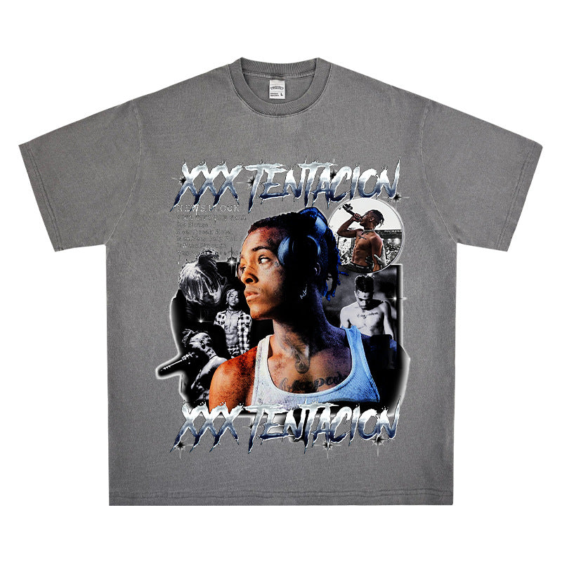 New york hip hop shop XXX Tentacion vintage vintage hip hop rap print short sleeve t-shirt
