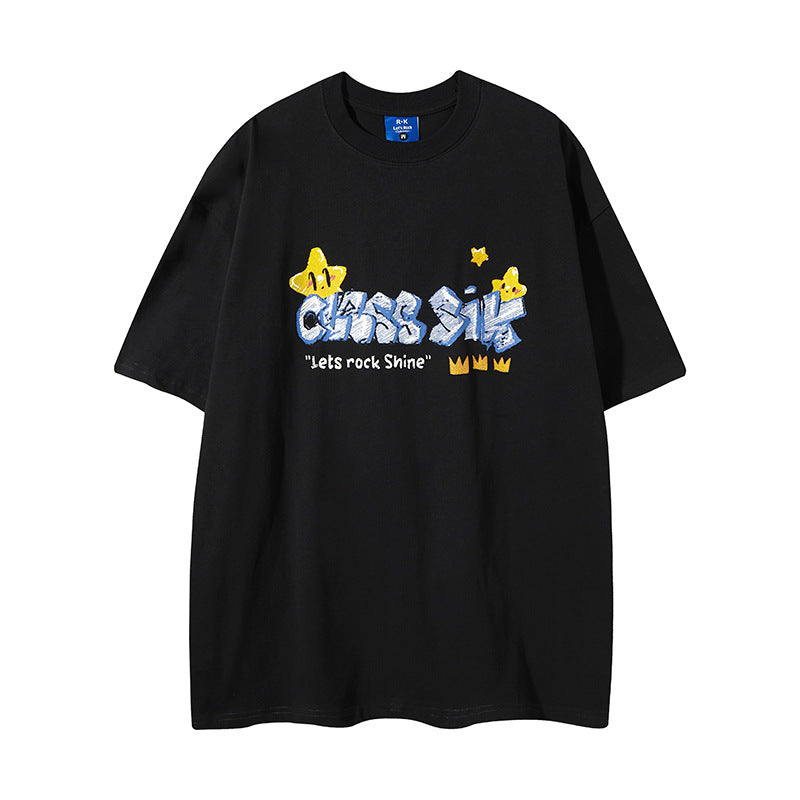 Nyc 1990 Shirt Vintage Alphabet Embroidered Short Sleeve T-Shirt