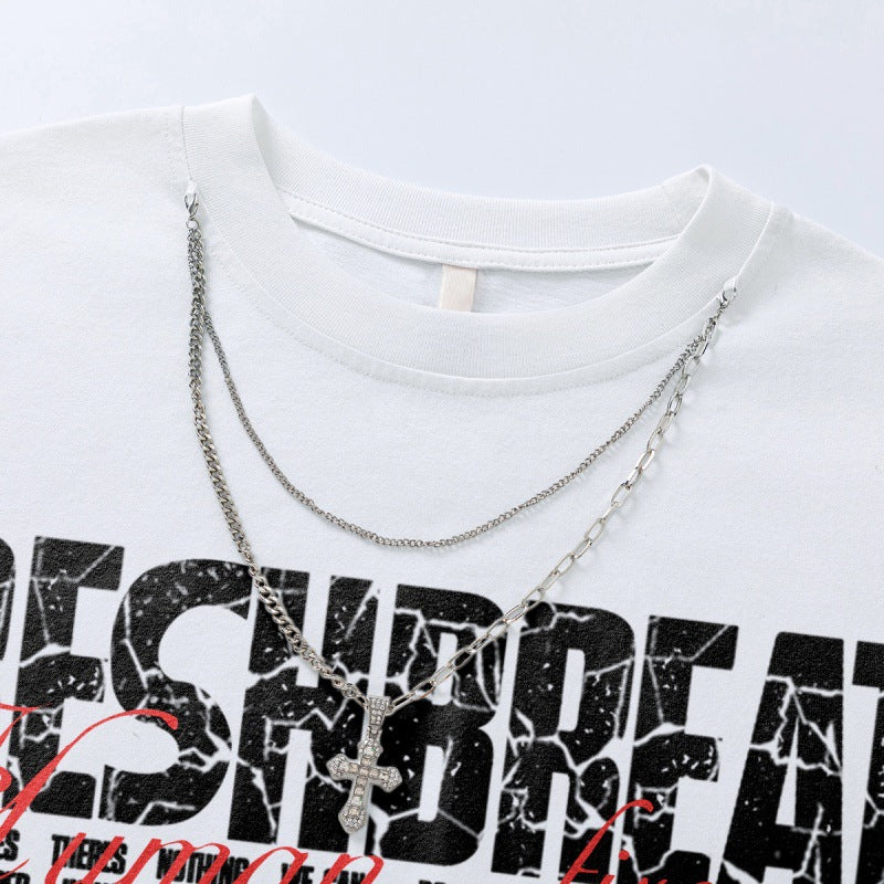 US drip outfits Summer Vintage Casual Loose Short Sleeve T-Shirts