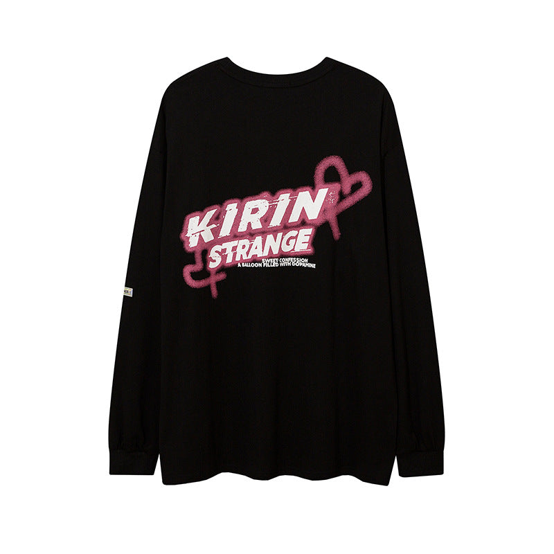 Vintage T Shirts Hip Hop Long Sleeve T-Shirt Loose Sweater