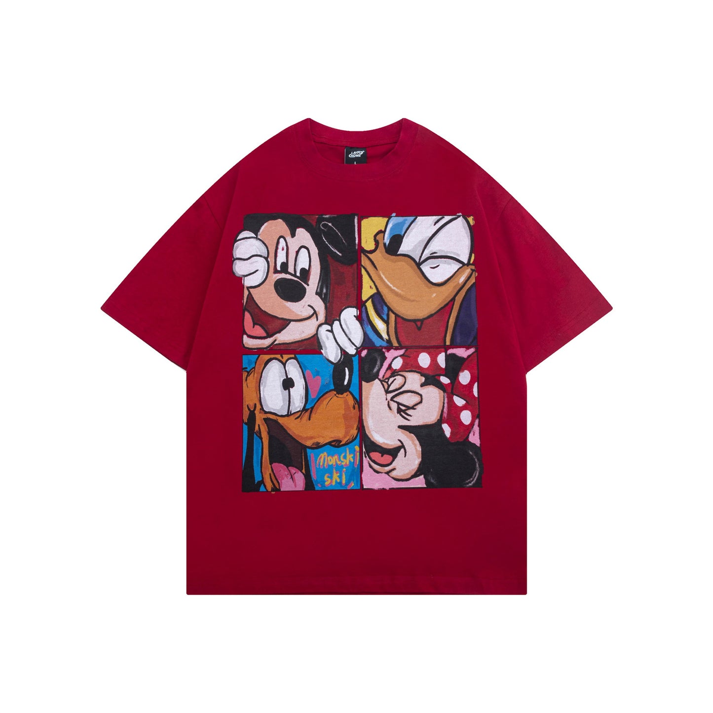 Vintage tarz t shirt vintage mickey print short sleeve t-shirt summer loose casual top