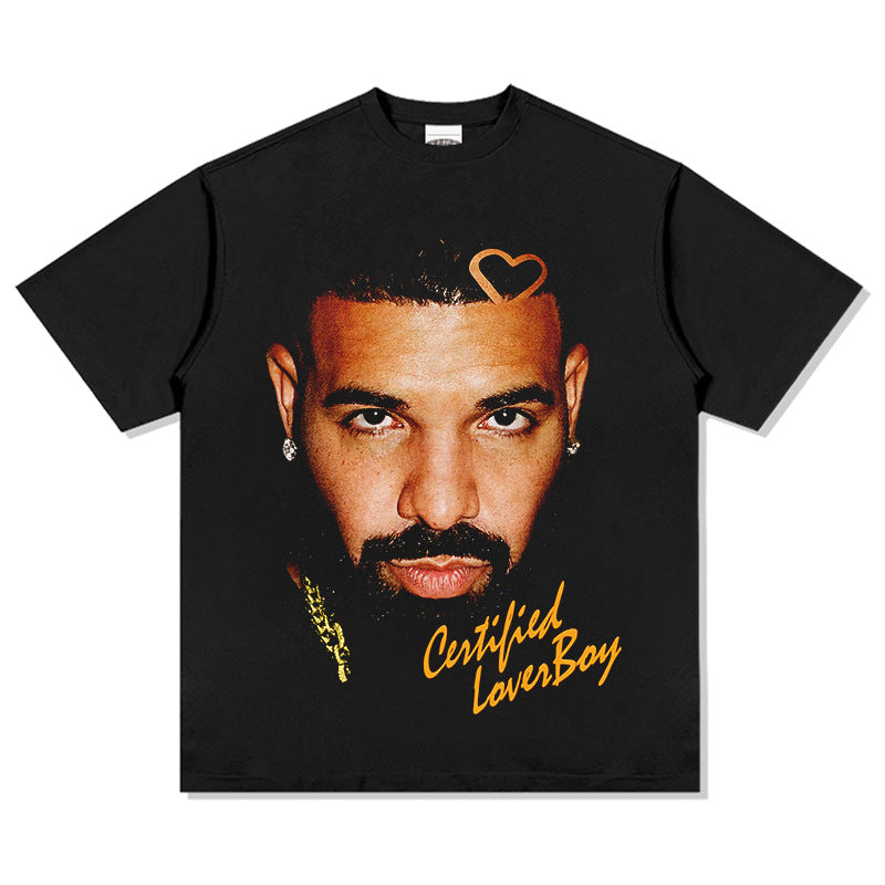 Outfit streetwear vintage drake Drake hip hop print short sleeve t-shirt