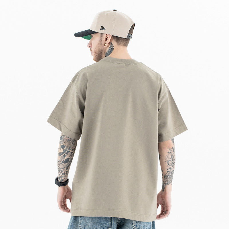 Vic Streetwear Summer Vintage Astronaut Print Crew Neck Short Sleeve T-Shirt