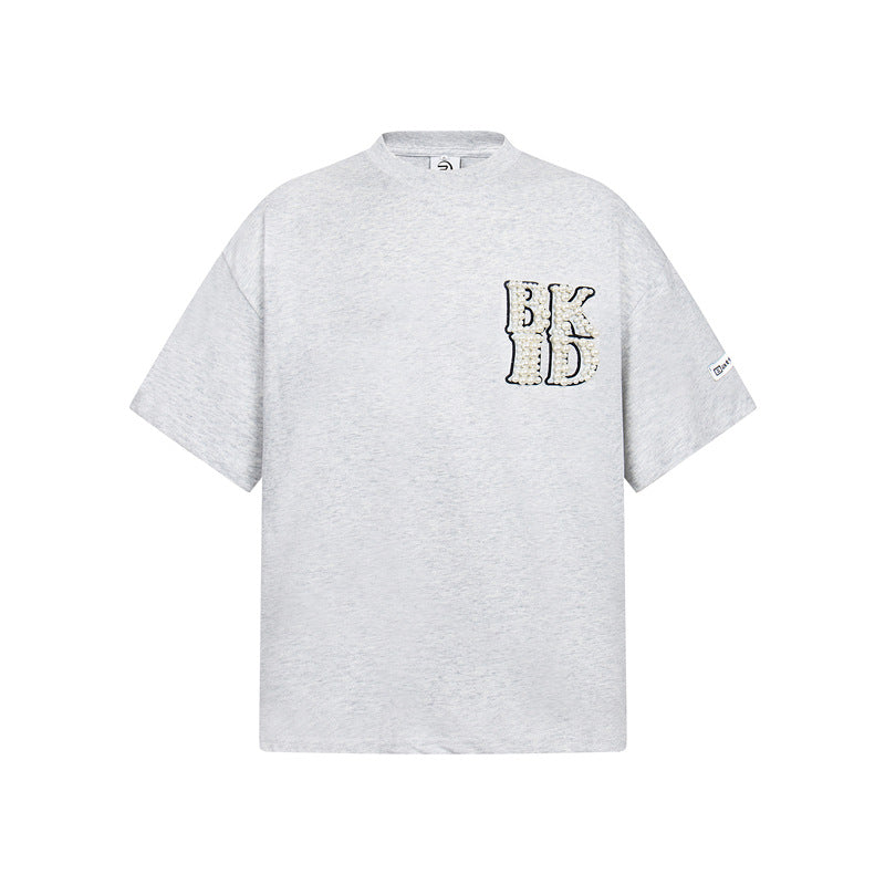 Hip Hop Shirts For Boys Embroidered Short Sleeve T-Shirt Summer Vintage Loose Top