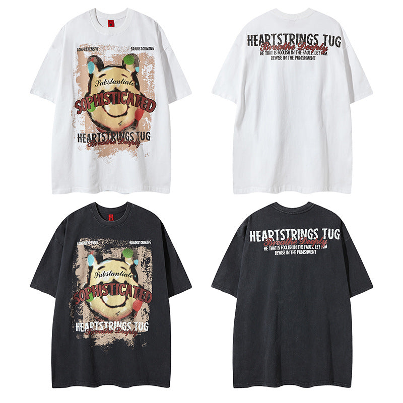 Nyc T Shirt Bear Print Short Sleeve T-Shirt Summer Loose Casual Top