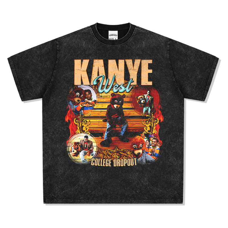 New york hip hop shop vintage hip hop kanye west print short sleeve t shirt