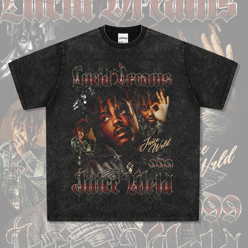 New york hip hop shop rap · Juice Wrld print hip hop, short sleeve T shirt