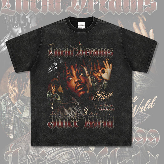 New york hip hop shop rap · Juice Wrld print hip hop, short sleeve T shirt
